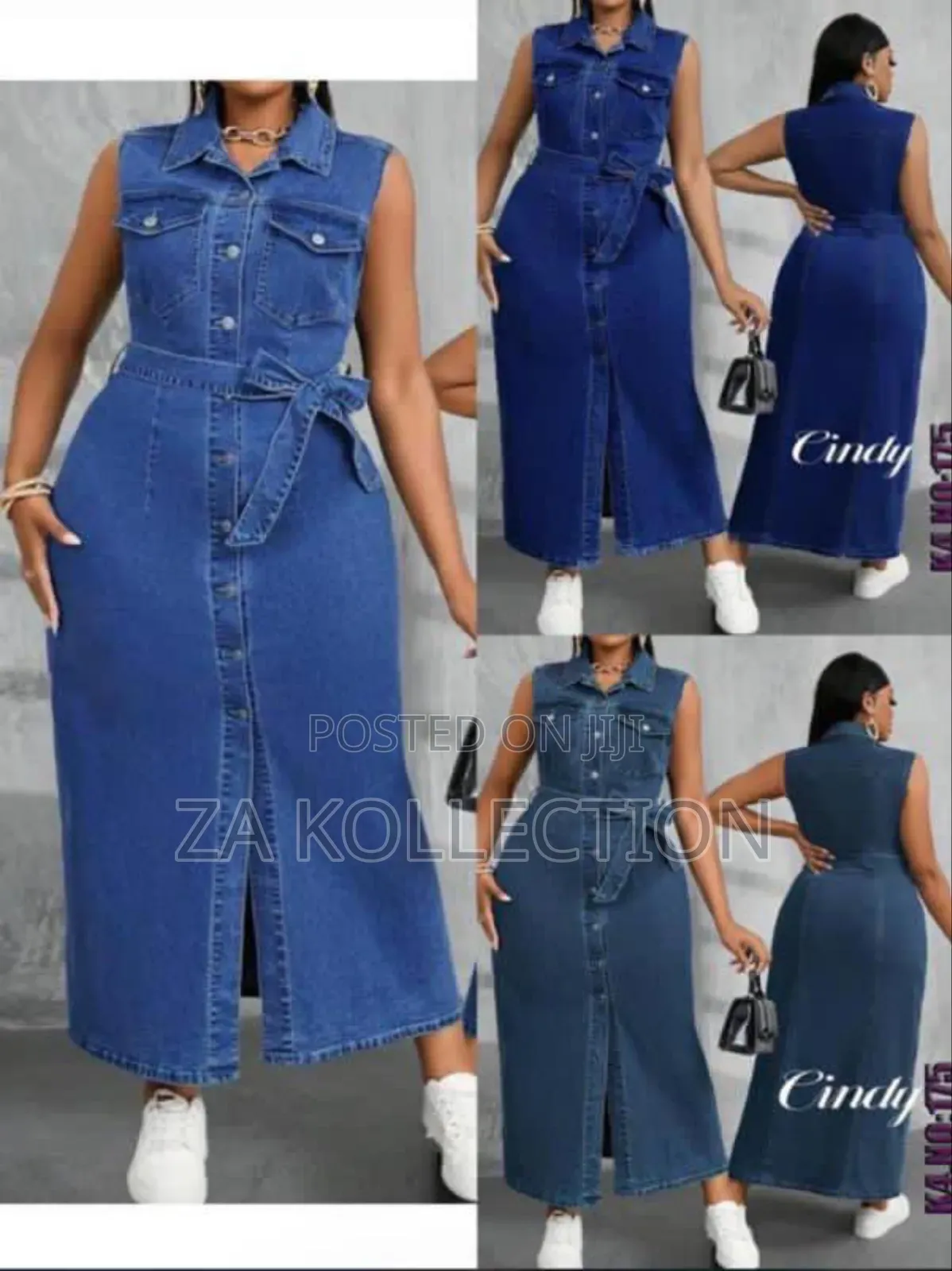 Fashionable Ladies Jeans Dress With Belt