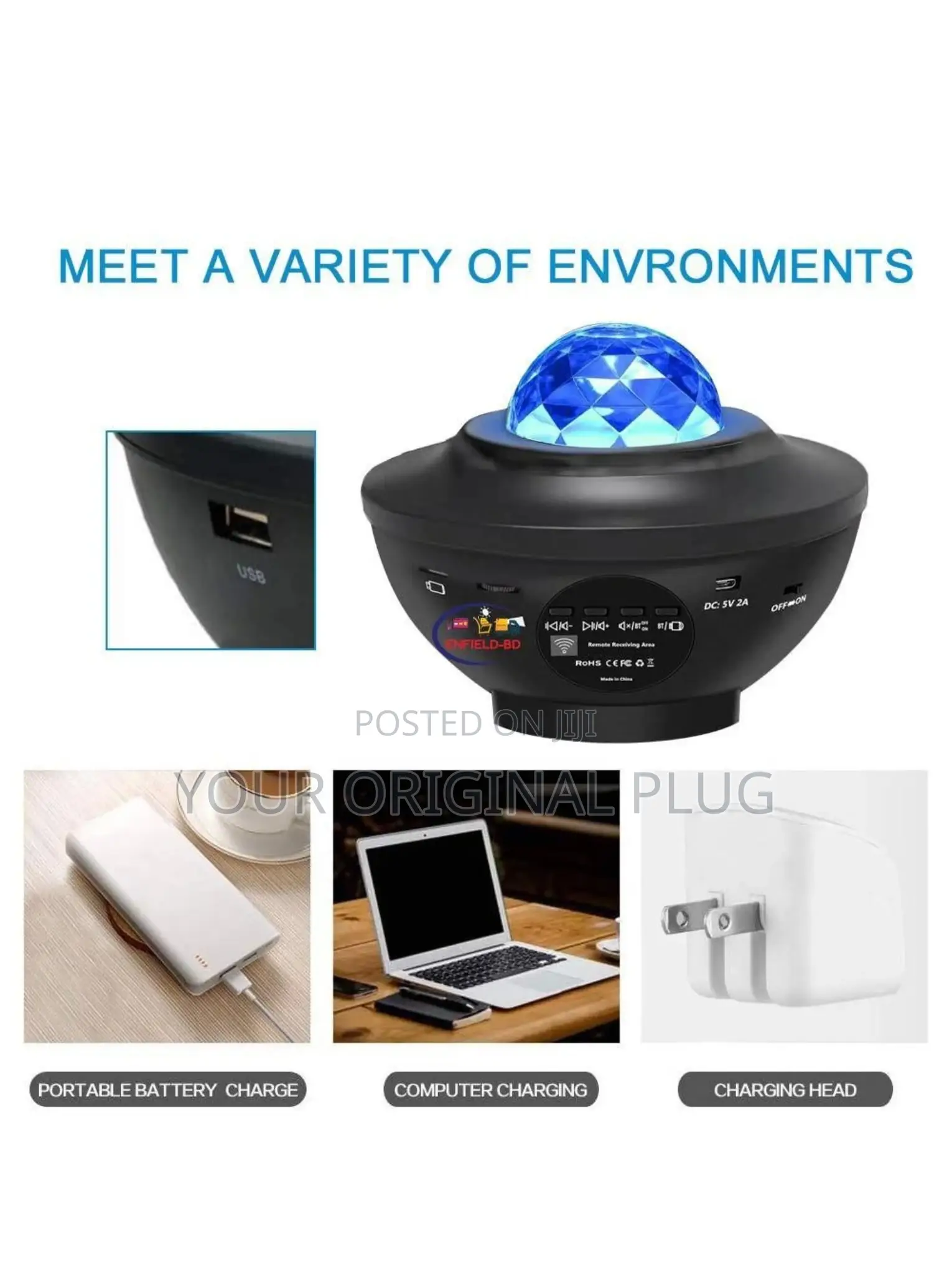 Starry Night Light Projector With Inbuilt Bluetooth Speaker