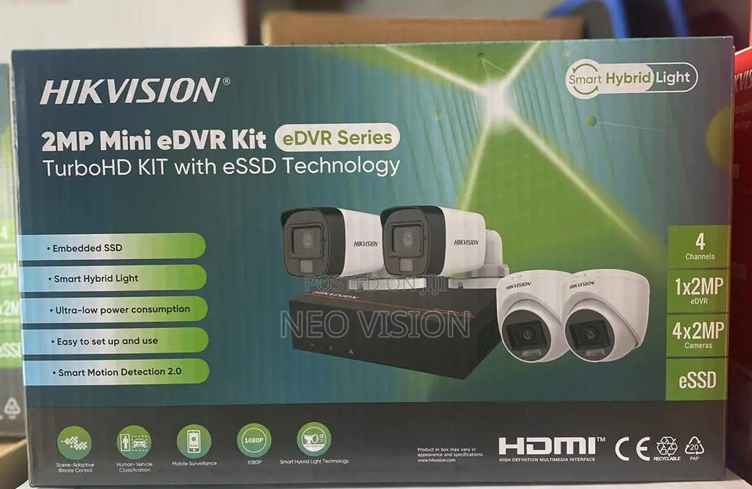 Hikvision 4 Channel Edvr Kit(Ds-j142/Eo4hghi-xd+4cam)