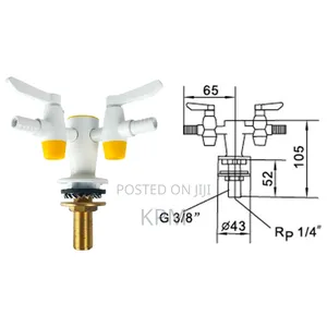 2 - Way Copper Deck Mount School Chemistry Lab Faucet Tap