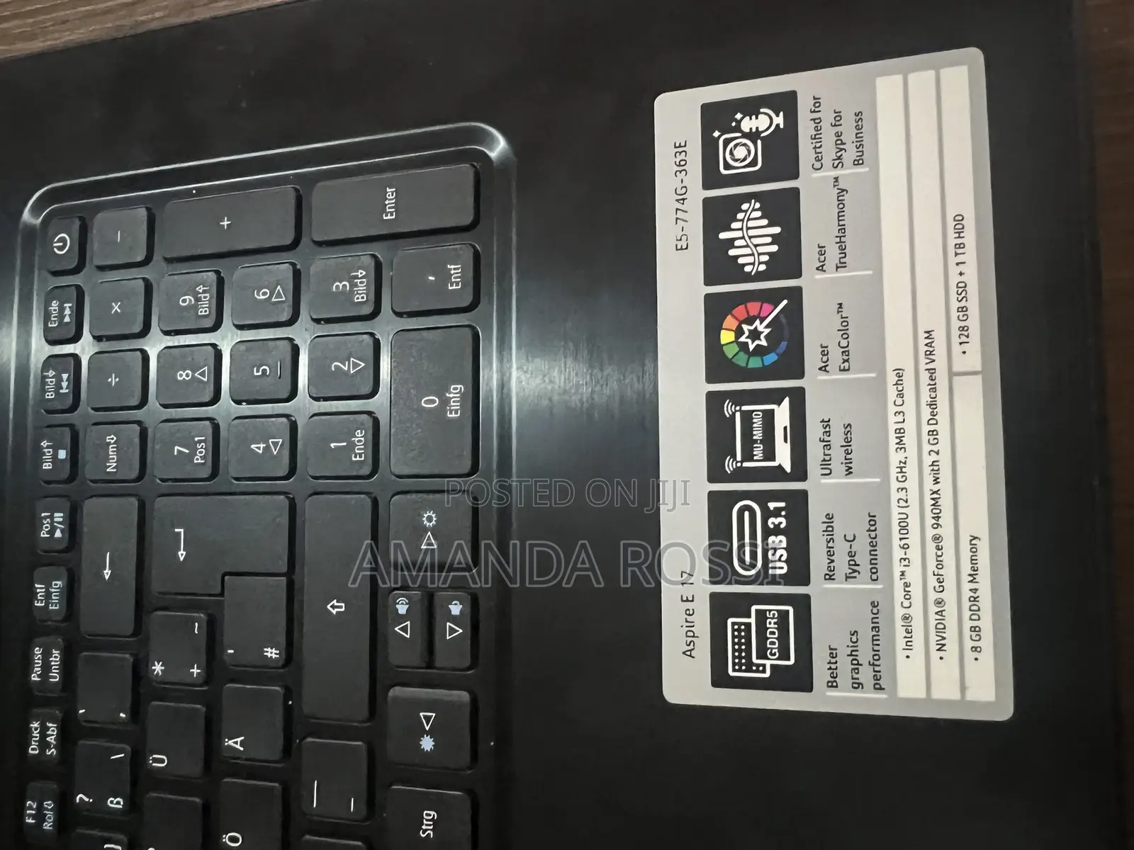 Laptop Acer Aspire E5-774G 8GB Intel Core i3 HDD 1T
