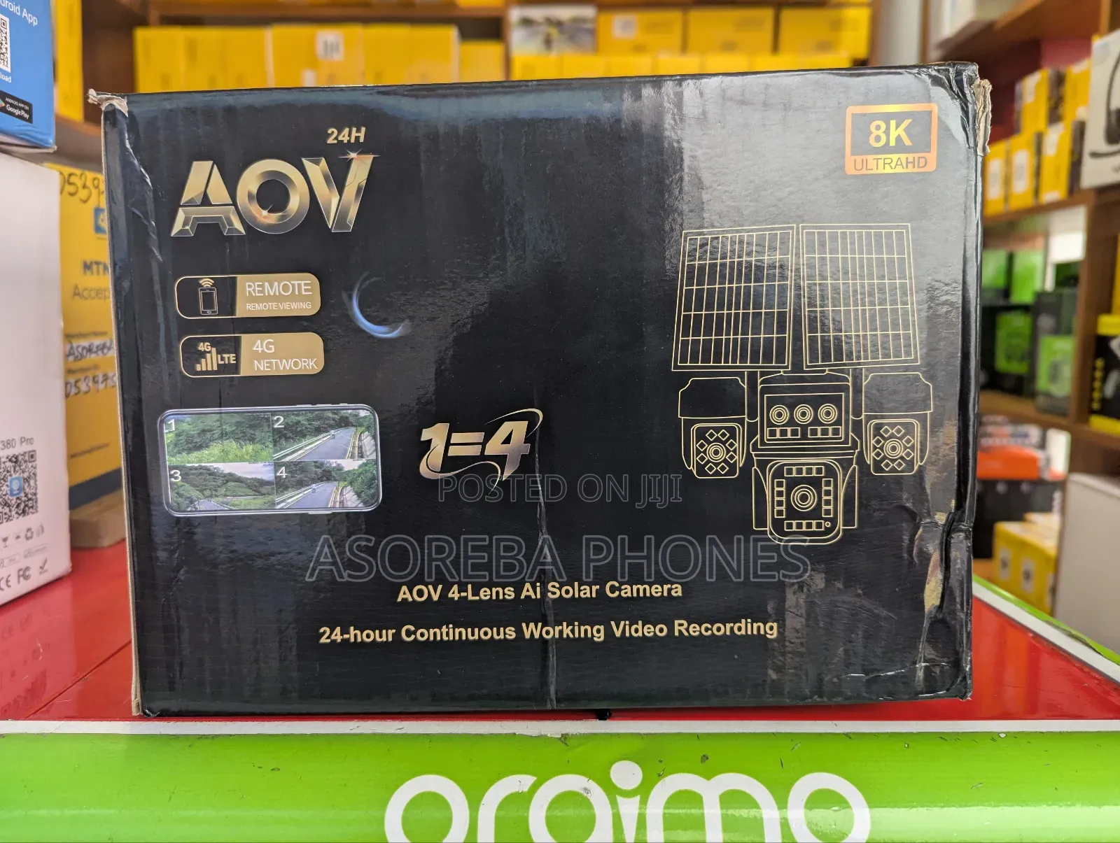 Aov 4 Lens  4g Solar Camera 20mp Ultra Hd Fullcolor Nightvision Double