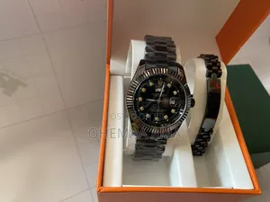Black Rolex Watch With Bracelet