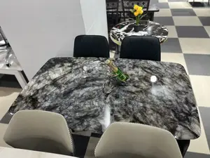 Modern Marble-Top Dining Set(4 Chairs)