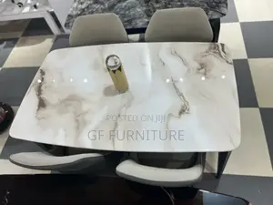 Modern Marble-Top Dining Set(4 Chairs)