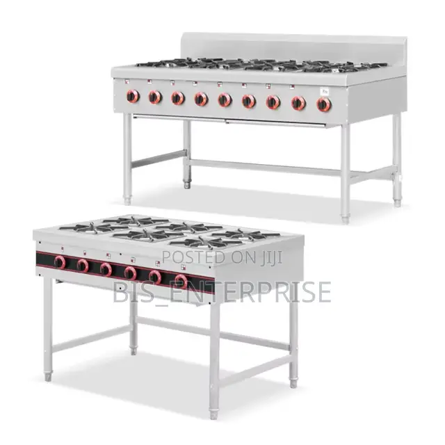 Commercial Stainless Steel 6 Burner Gas Stove