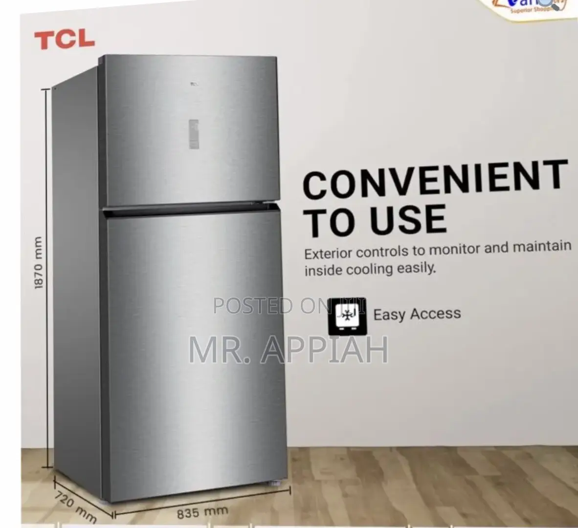 Extremely Chilling TCL P572sbsg 528liters Double Door Refrigerator 
