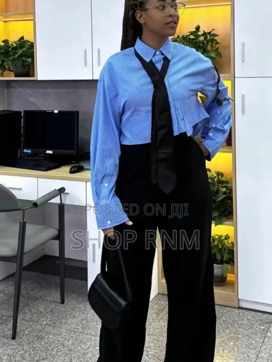 Ladies Oversized Shirts With Necktie