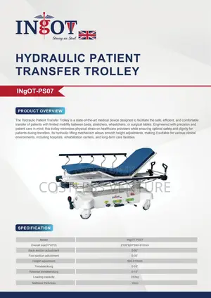 Ingot Hydraulic Patient Transfer Trolley