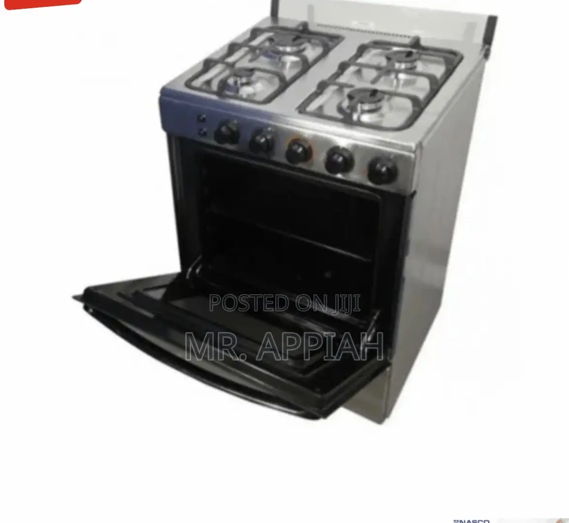 Original Nasco 60cmx 60 4 Gas Burner With Oven Grill(Gray) 