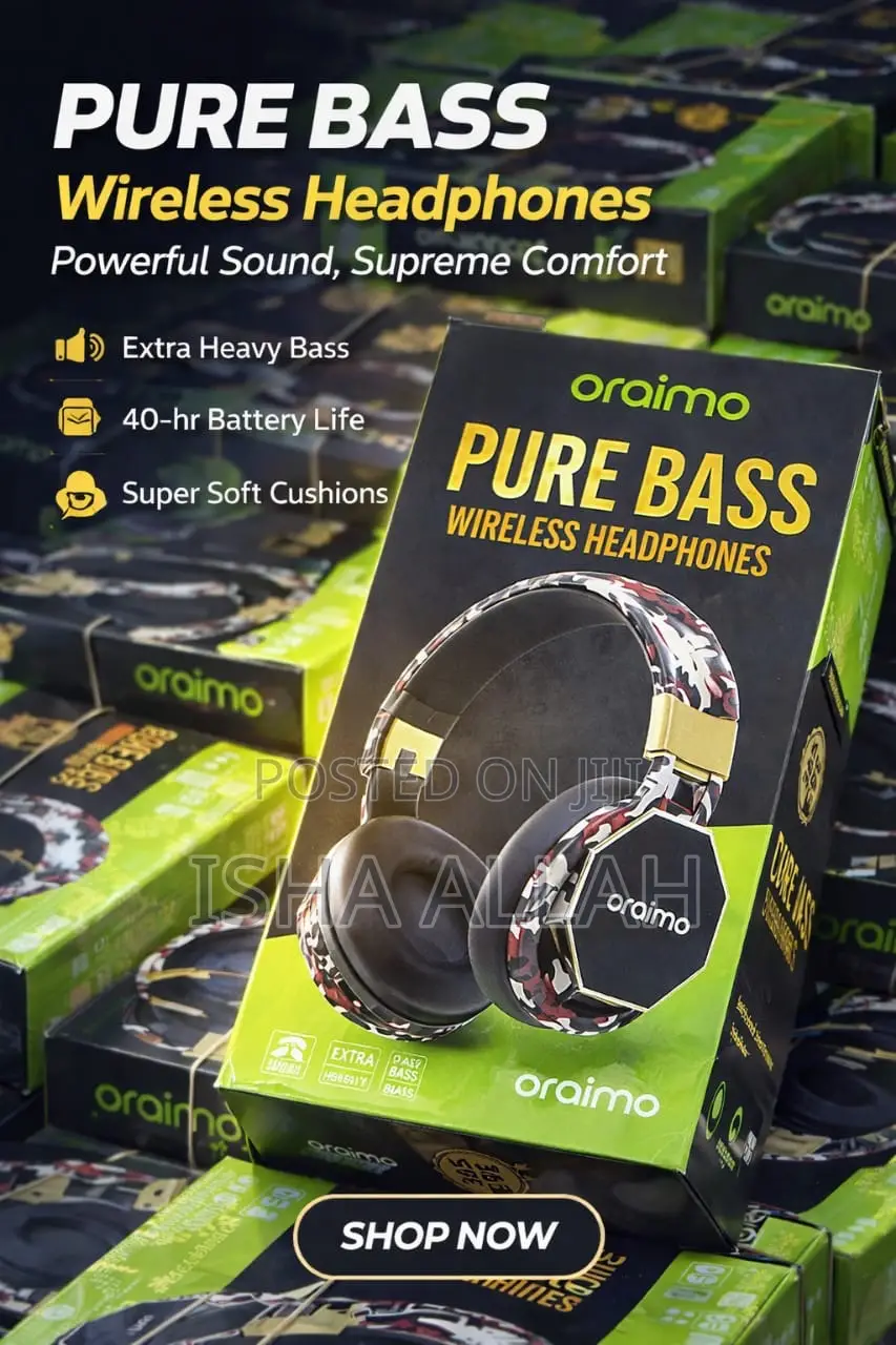 Oraimo Pure Bass Wireless Headphone Bass That Slaps Comfort That Rock
