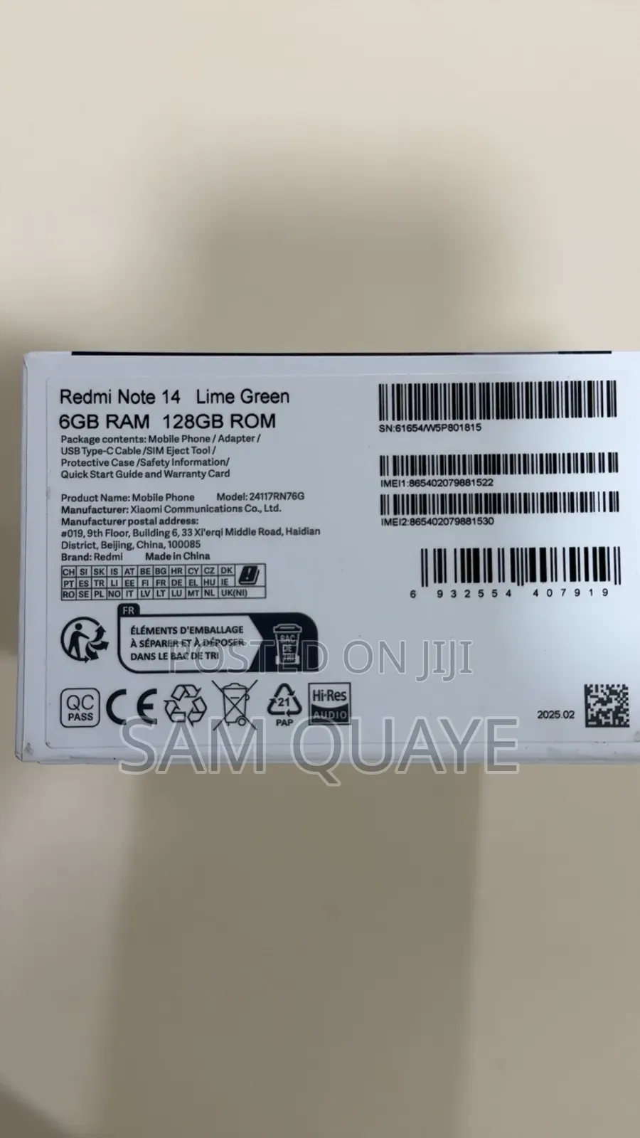 Xiaomi Redmi Note 14 4G 128 GB Green