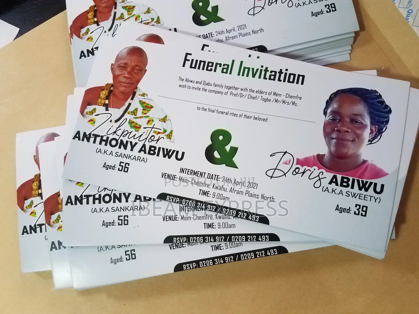 Flyers and Funeral Invitation Printing