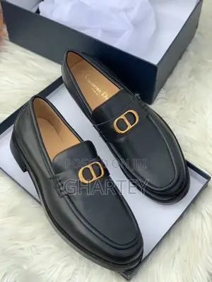 Christian Dior Quality Elegant Men’S Leather Loafers With Gold Accent