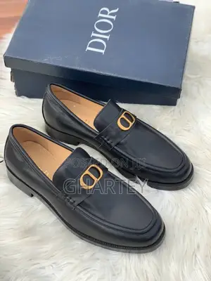 Christian Dior Quality Elegant Men’S Leather Loafers With Gold Accent