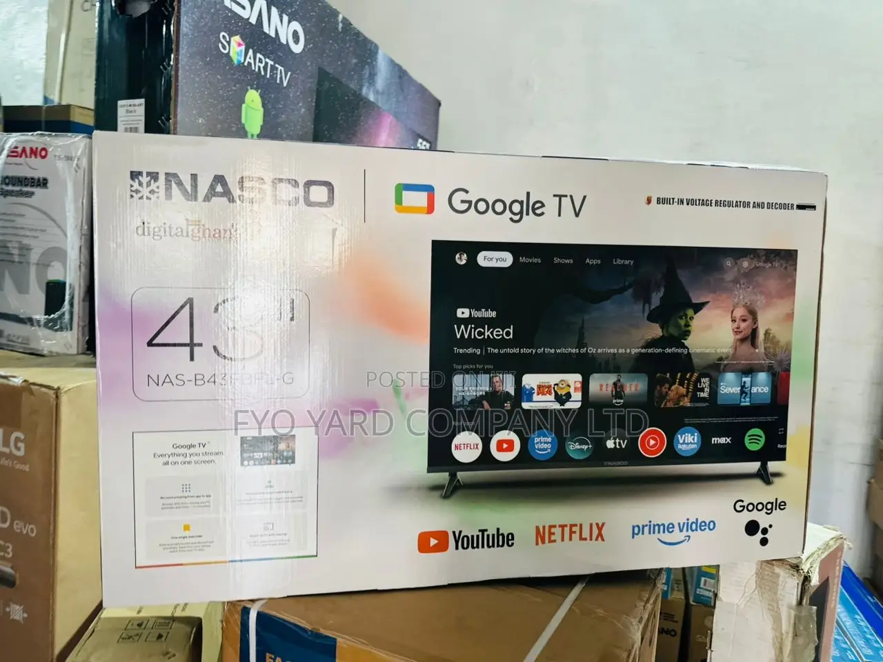 Latest Model Nasco Smart FHD 43” Satellite Digital Andriod Tv