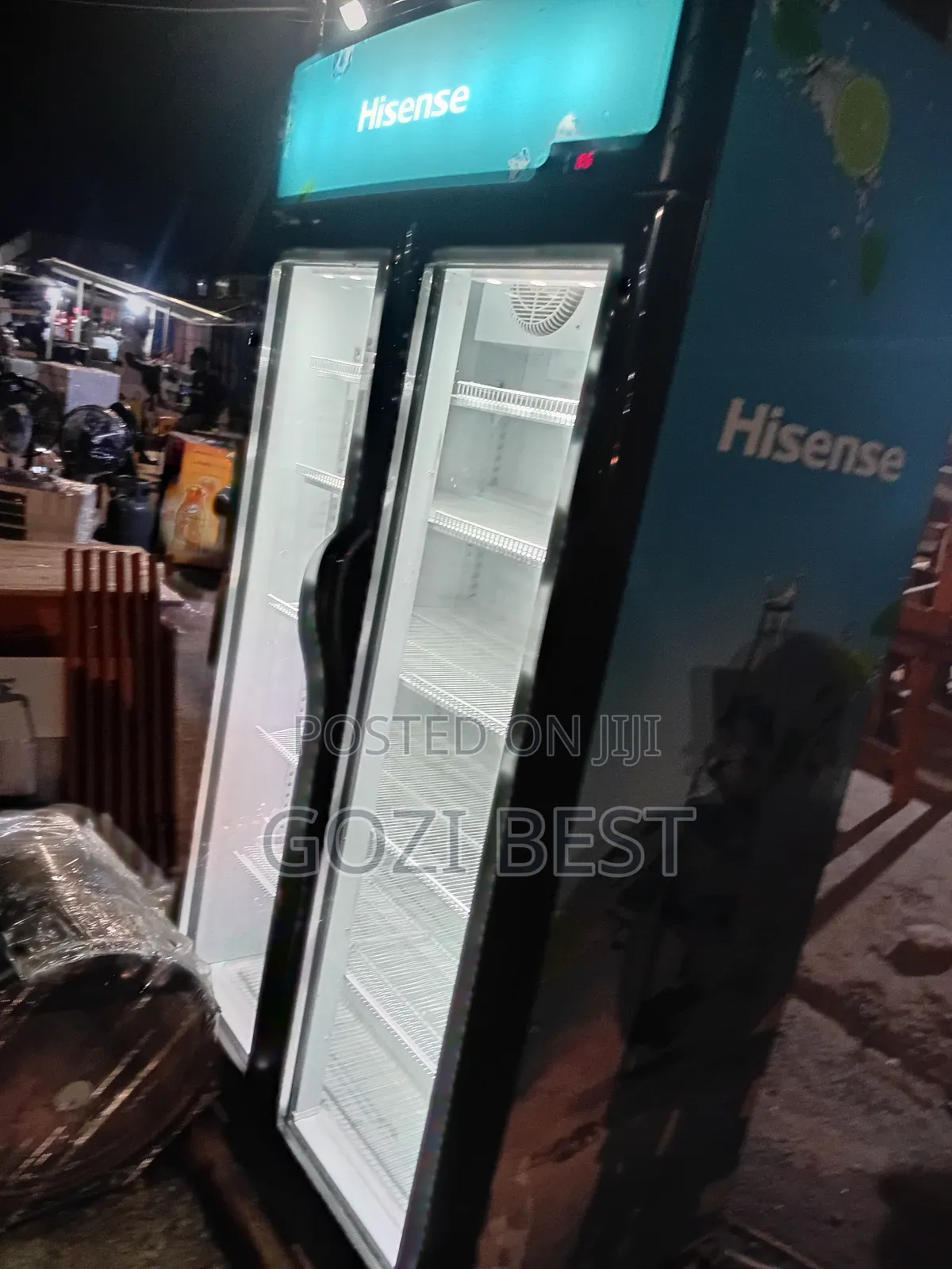 100% Working 2weeks Neatly Use Hisense Double Door Glass Fridge at Cl