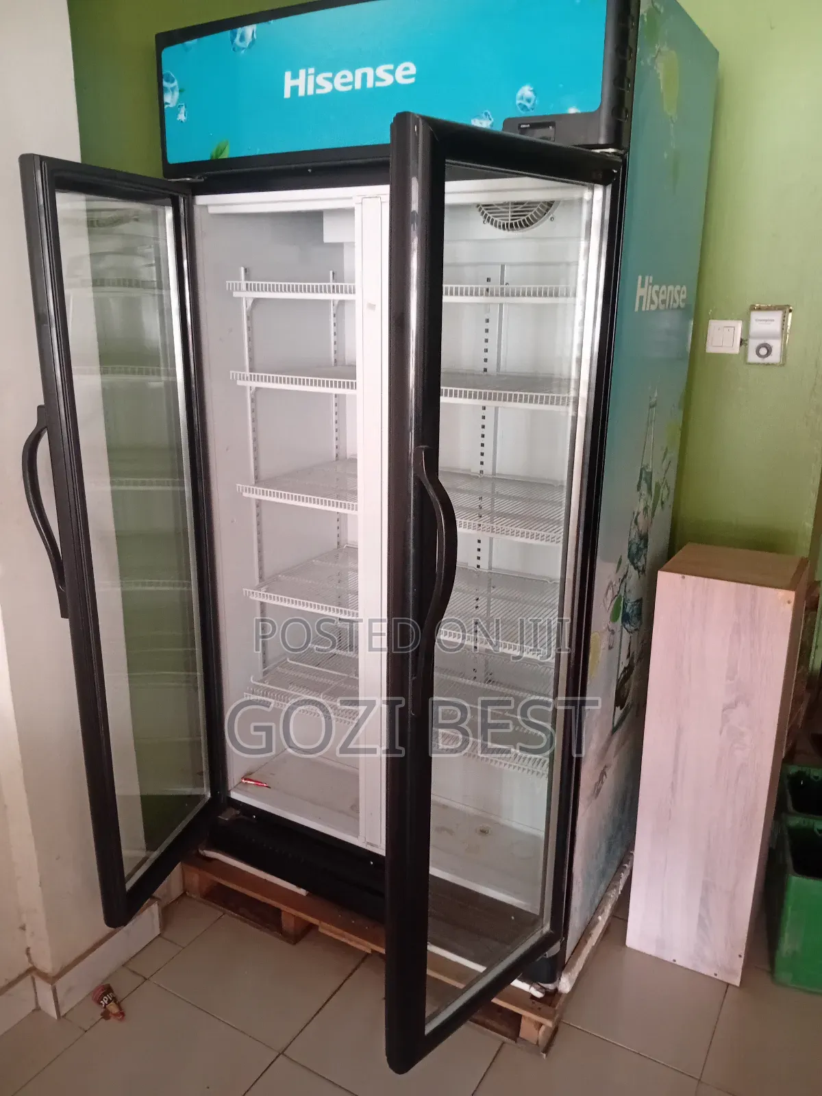 100% Working 2weeks Neatly Use Hisense Double Door Glass Fridge at Cl