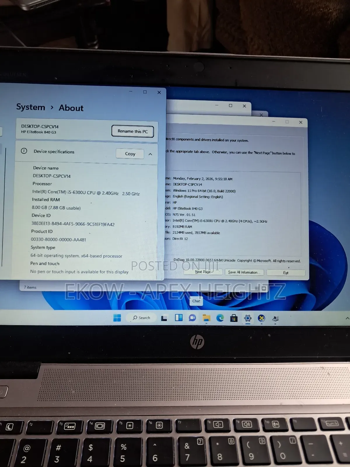 Laptop HP EliteBook 840 G3 8GB Intel Core i5 SSD 256GB