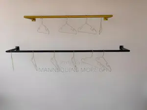 Heavy-Duty Wall-Mounted Clothing Rack – Gold or Black | 100cm 150cm