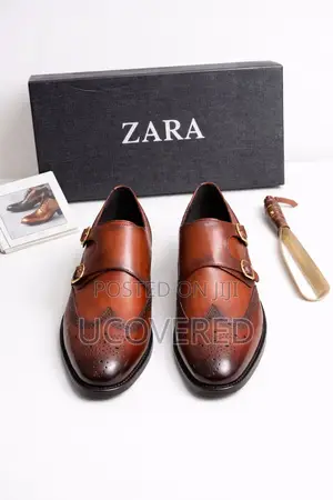 Zara Brown Monk Strap Executive Shoe