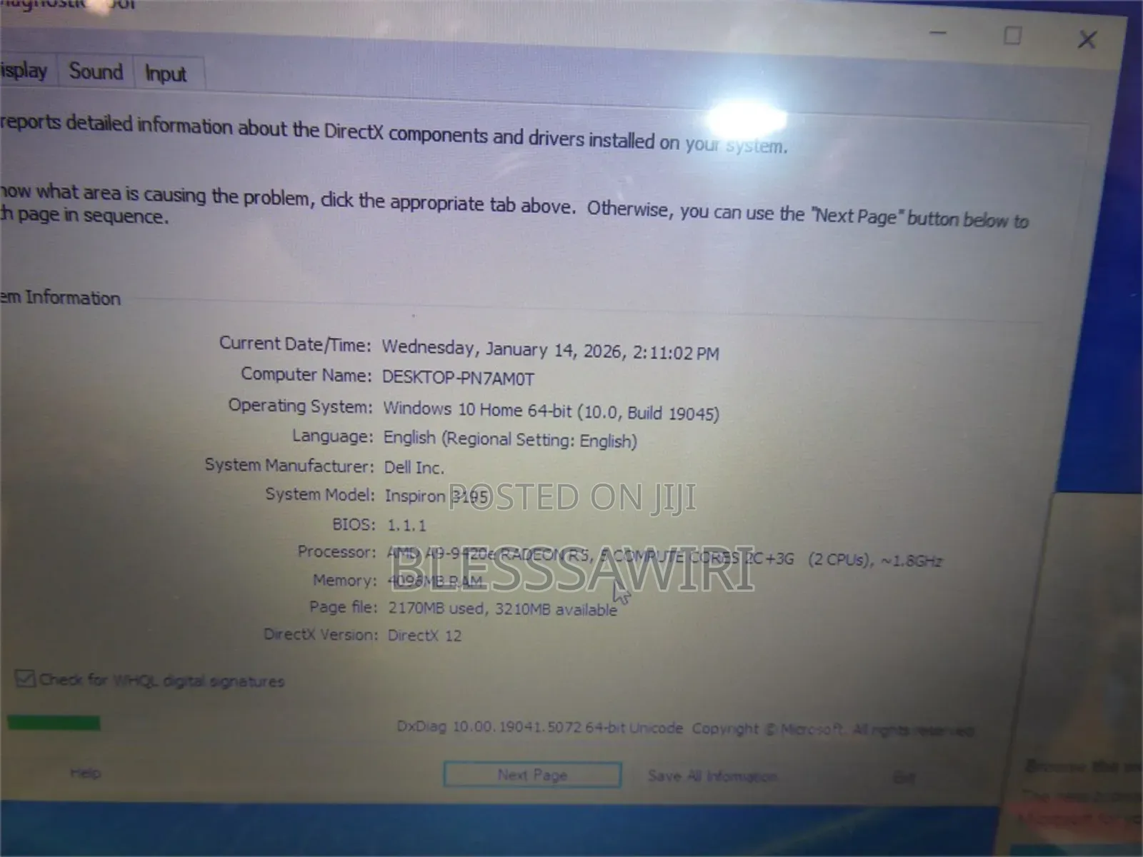 Laptop Dell 4GB AMD A10 eMMC 60GB