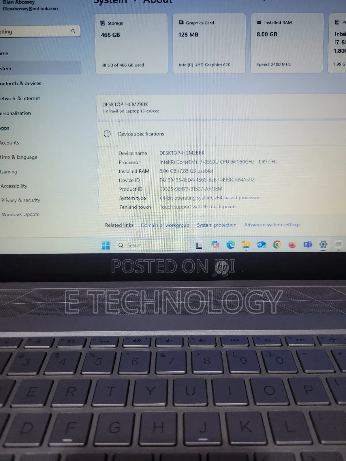 Laptop HP Pavilion 15 8GB Intel Core I7 HDD+SSD 500GB