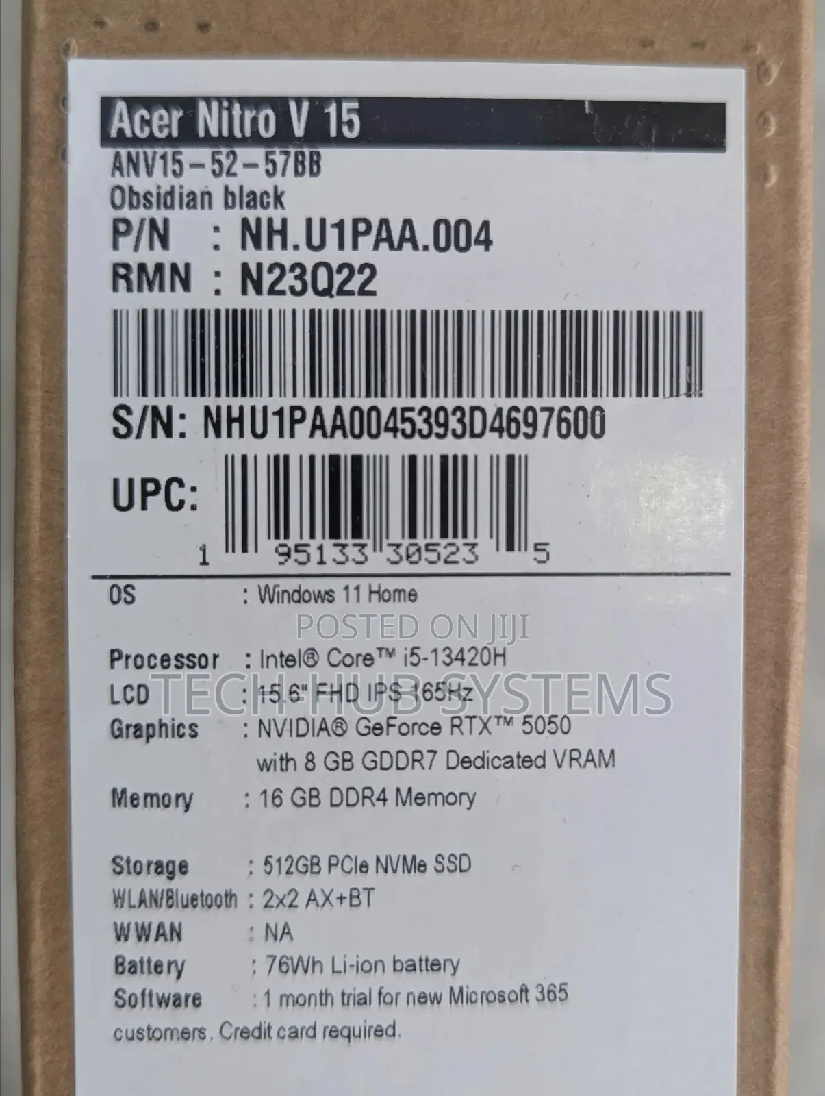 New Laptop Acer Nitro 5 16GB Intel Core I5 SSD 512GB