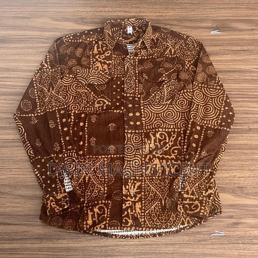 Double Pocket Abstract Patchwork Designer Shirt