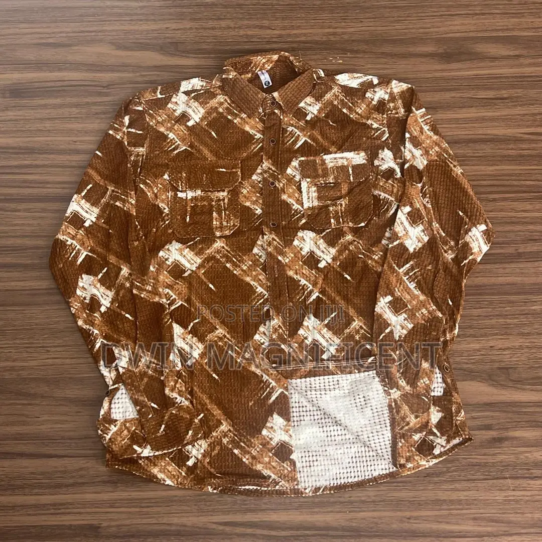 Double Pocket Abstract Patchwork Designer Shirt
