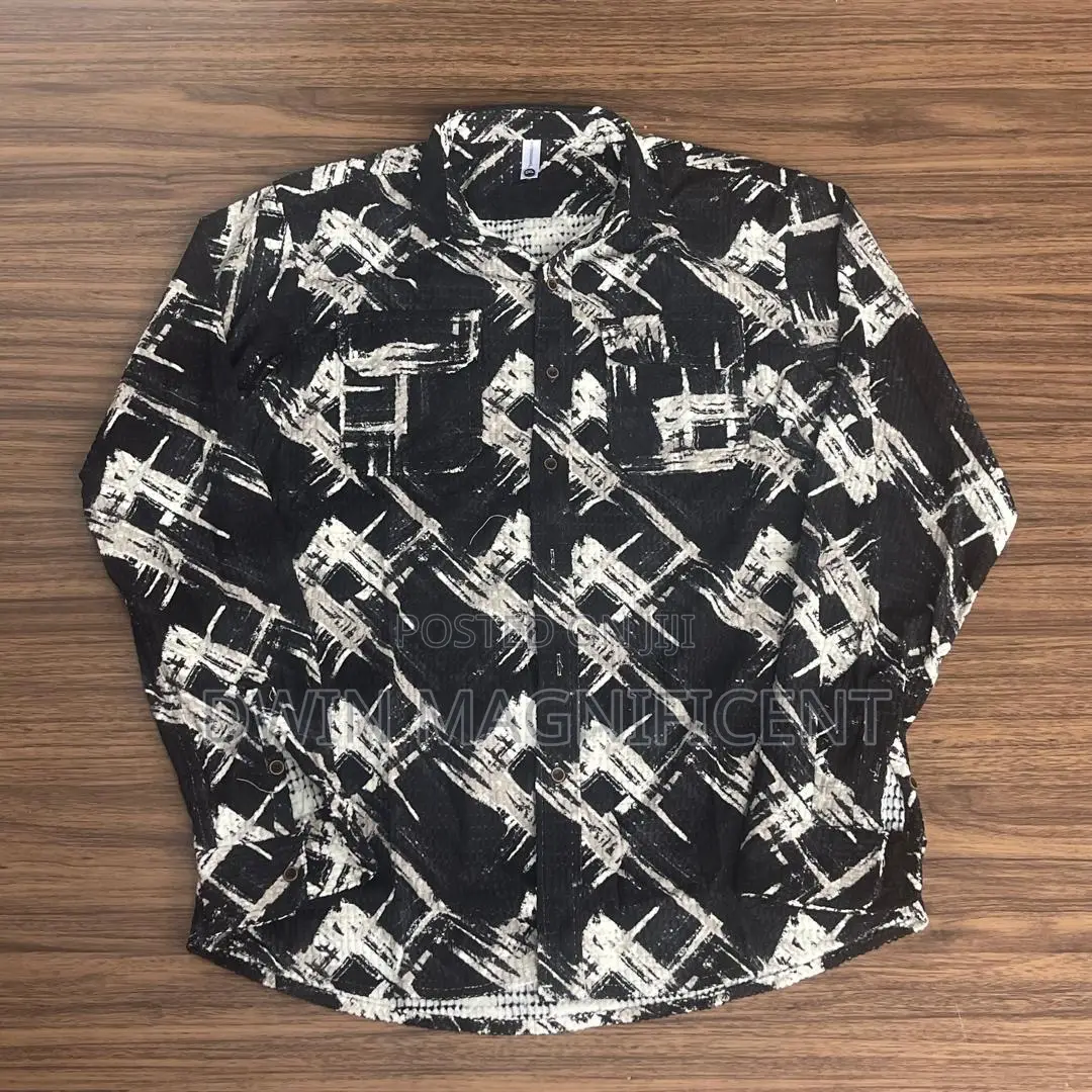 Double Pocket Abstract Patchwork Designer Shirt