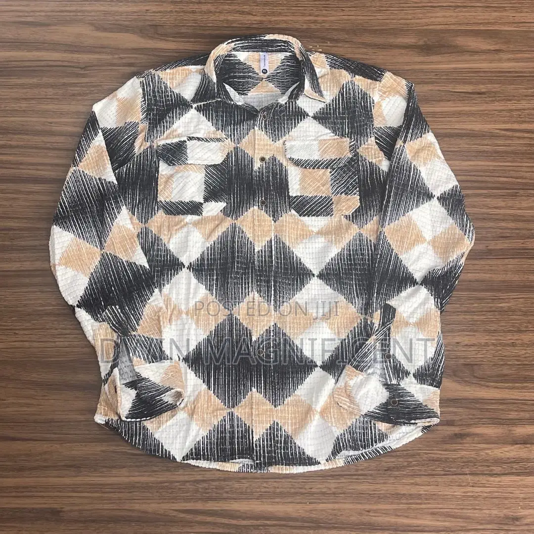 Double Pocket Abstract Patchwork Designer Shirt
