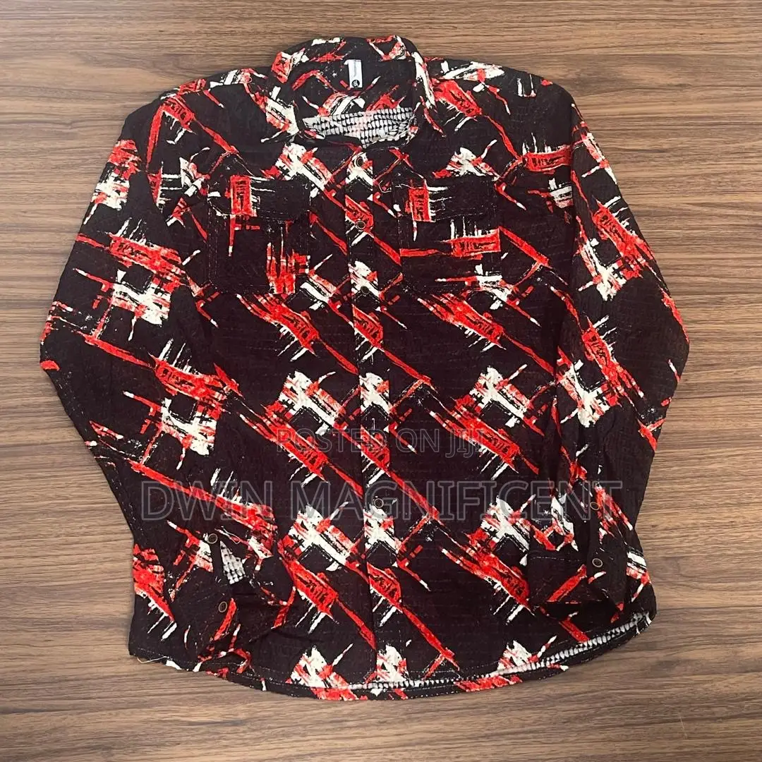 Double Pocket Abstract Patchwork Designer Shirt