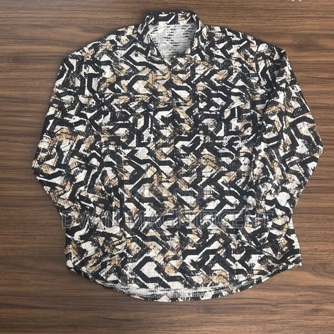 Double Pocket Abstract Patchwork Designer Shirt
