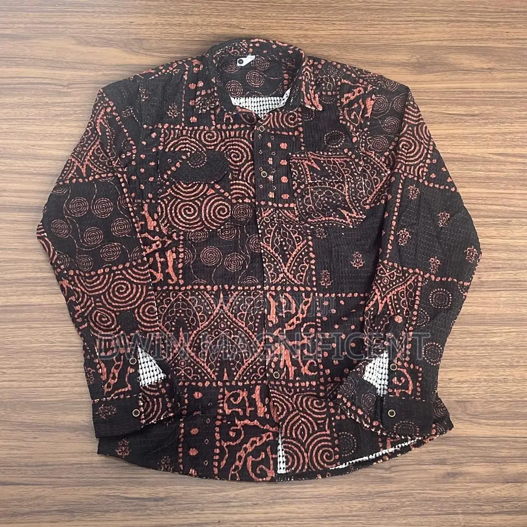 Double Pocket Abstract Patchwork Designer Shirt