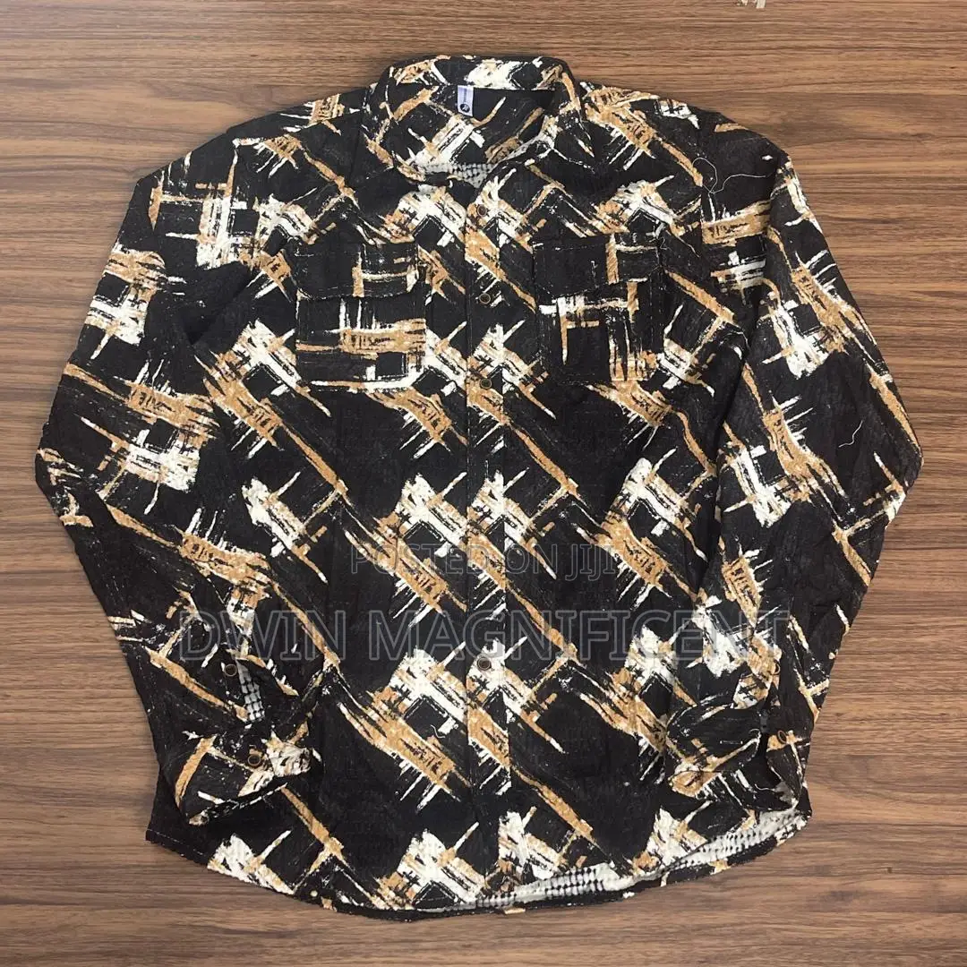 Double Pocket Abstract Patchwork Designer Shirt