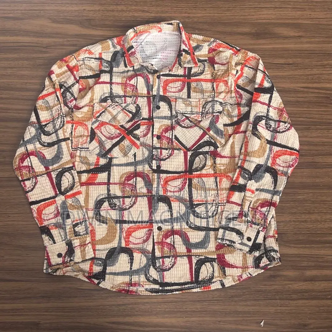 Double Pocket Abstract Patchwork Designer Shirt