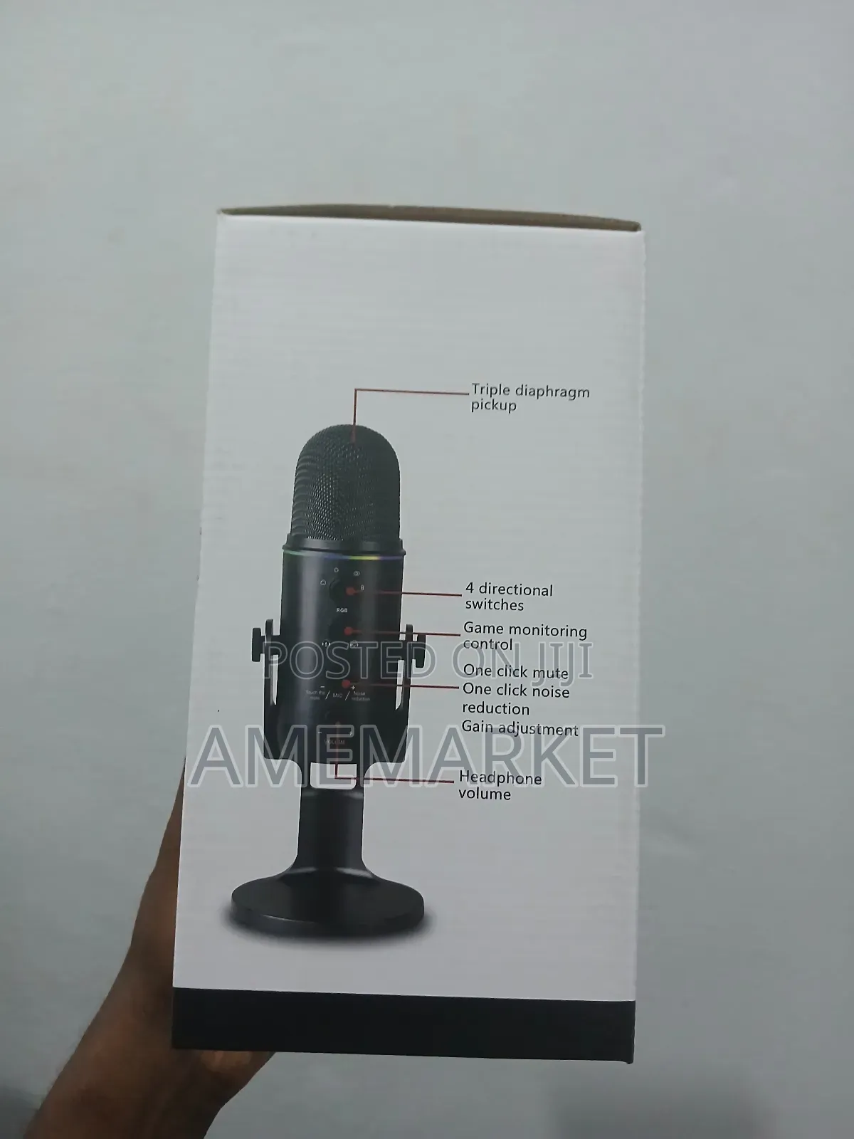 Usb Rgb Condenser Microphone With Stand Podcast, Streaming Recording
