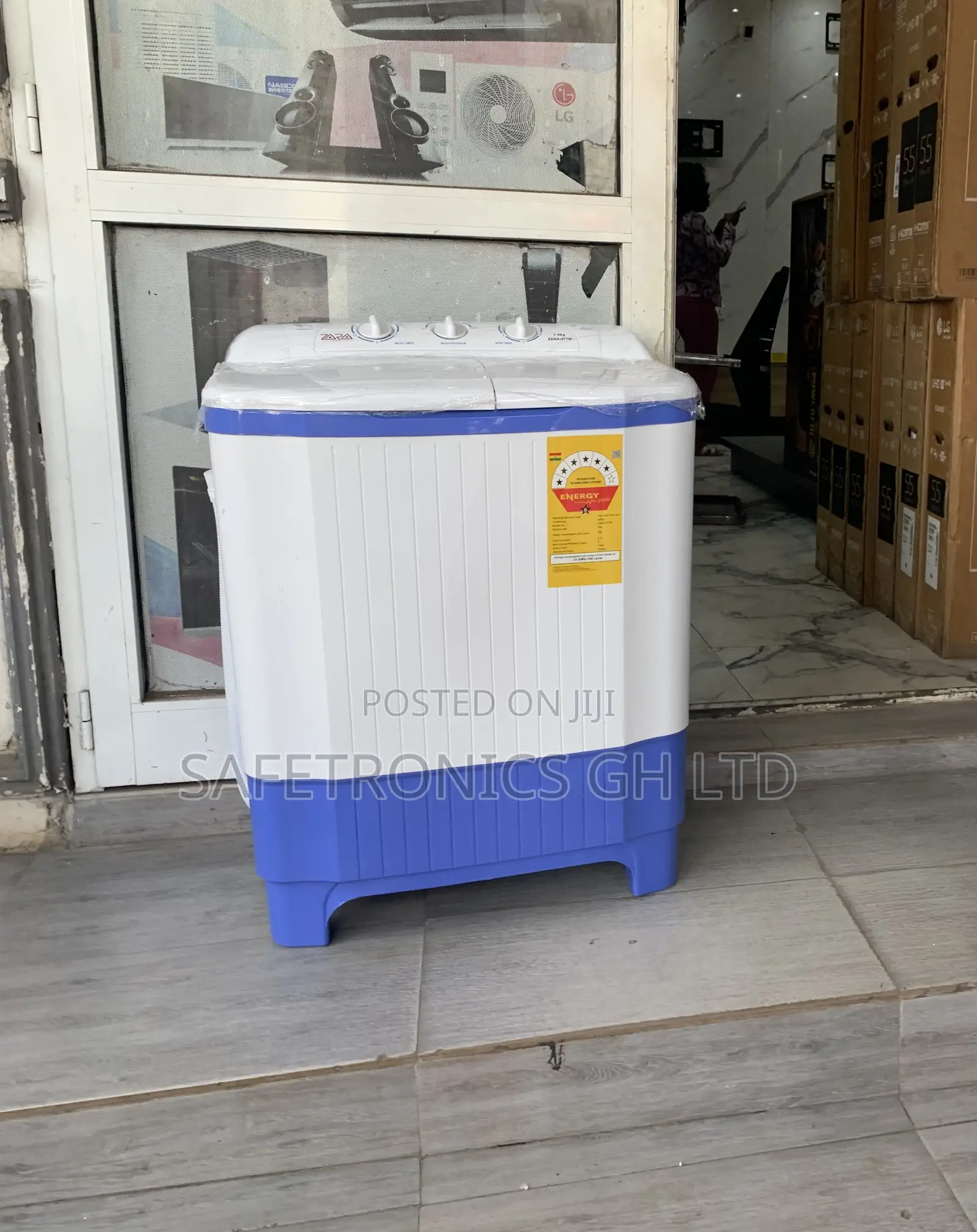 Zara Anti-Rust Semiautomatic 7kg Electric White Topload Washer