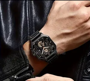 Men’S Square Dial Leather Watch