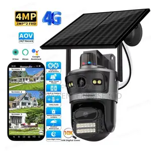 Icsee 4g 2 Lens PTZ Motion Detector,Alarm Solar Camera