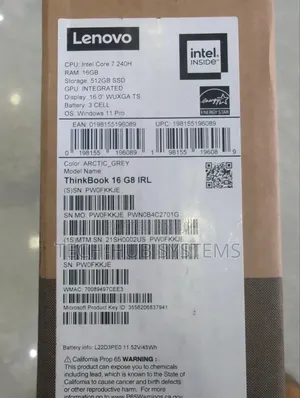 New Laptop Lenovo ThinkBook 15 16GB Intel Core Ultra 7 SSD 512GB