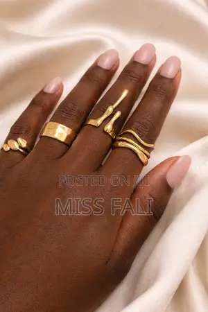 Sculpted Elegance -4pcs Ring Stack in Gold and Silver