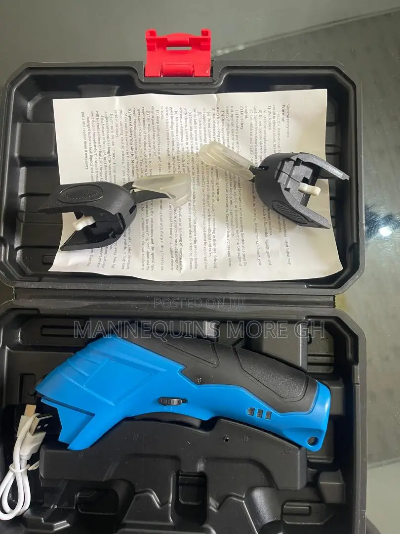 Usb Rechargeable Cordless Electric Scissors W/ 2 Blades And Carry Case