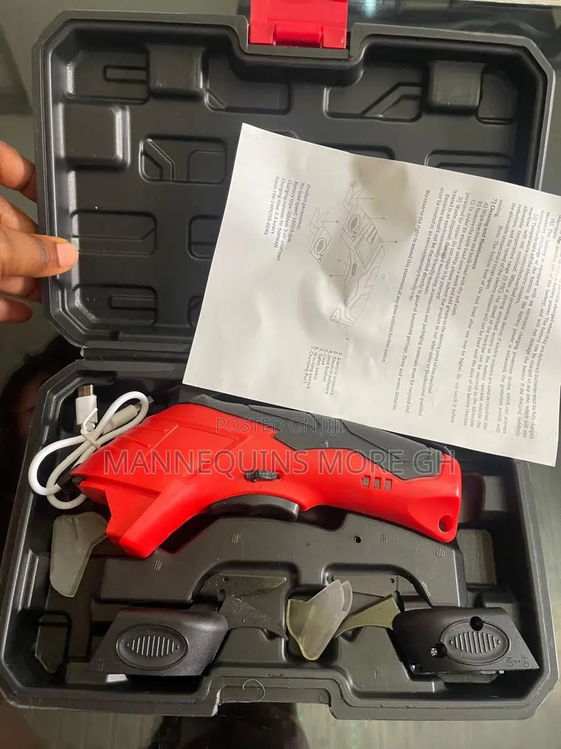 Usb Rechargeable Cordless Electric Scissors W/ 2 Blades And Carry Case
