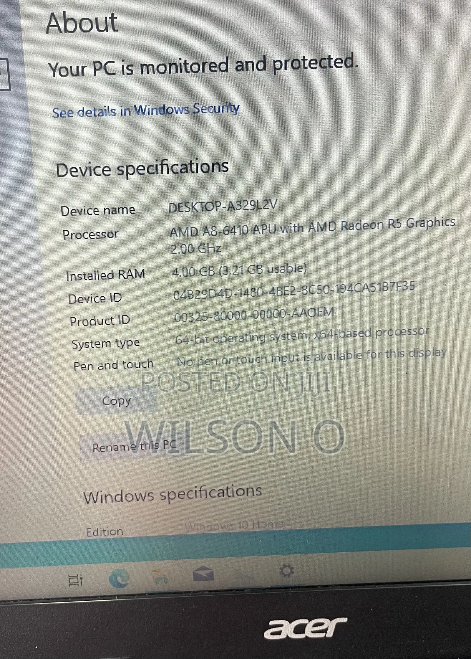 Laptop Acer Aspire E5-521g 4GB AMD A8 HDD 320GB
