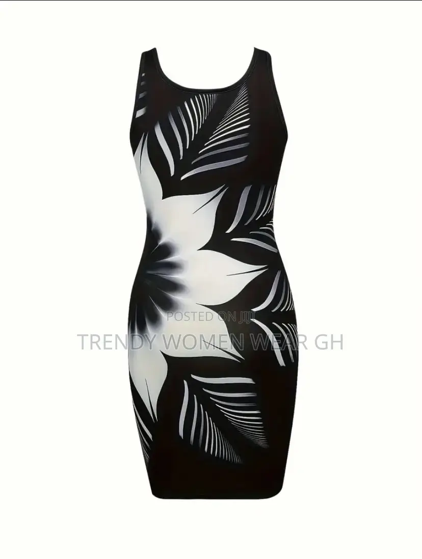 Floral Print Sleeveless Bodycon Dress