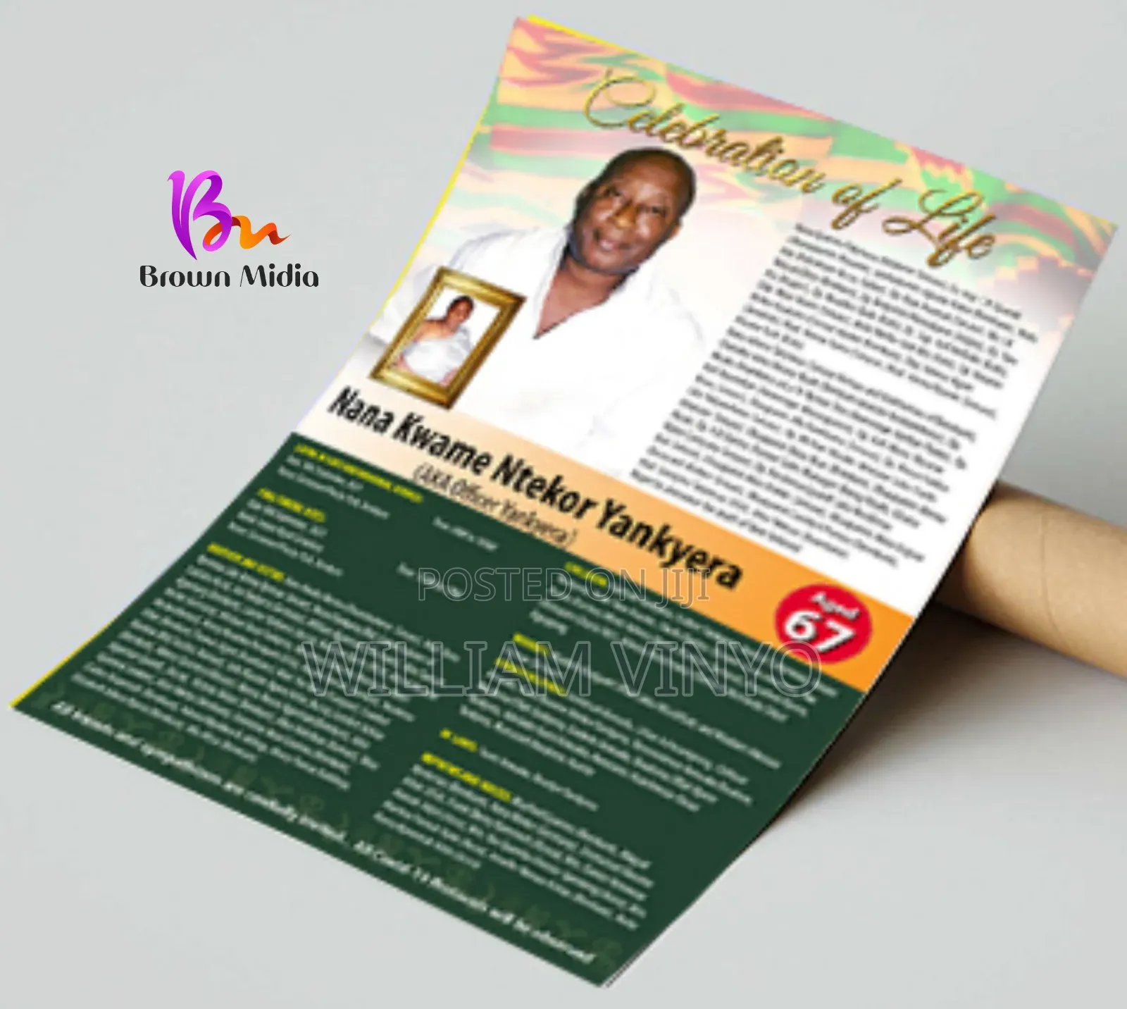 Funeral Posters and Funeral Brochures/Booklets