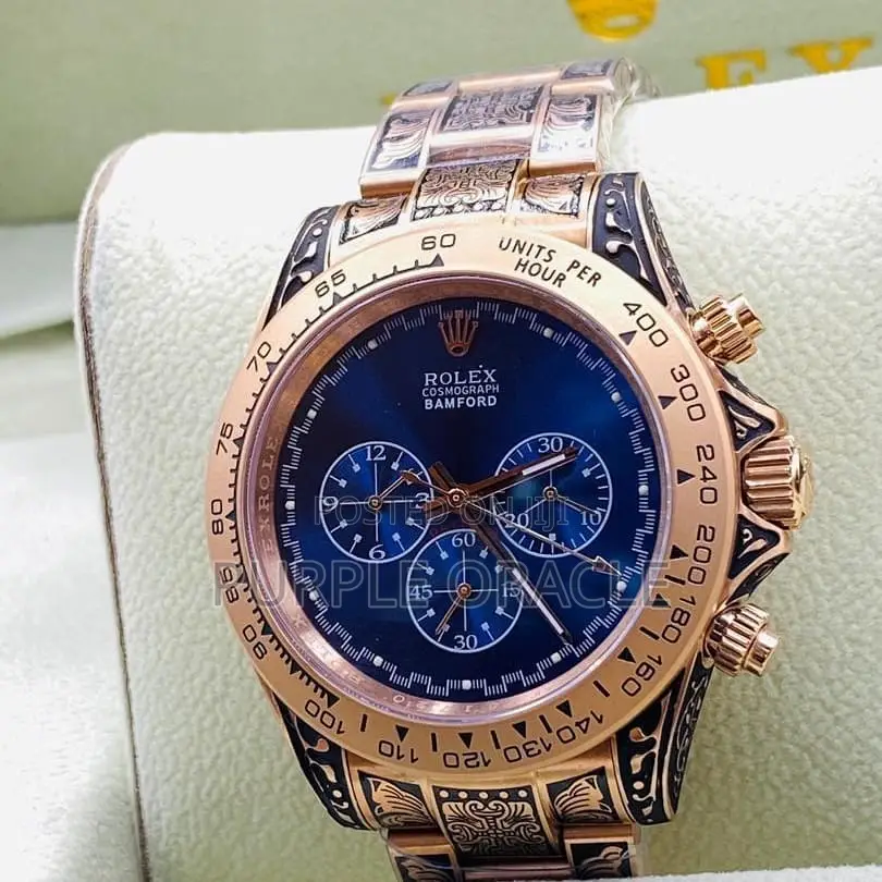 Rolex Cosmograph Bamford Watch, Custom Engraved  Blue Dial