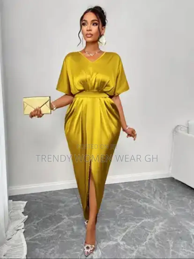 Holiday Party Golden Evening Gown Bridesmaid Dress